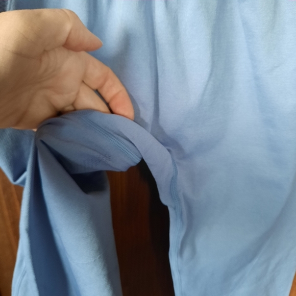 AYBL Dusty Blue Compression Activewear Workout Cropped Leggings Size Large - Picture 6 of 11